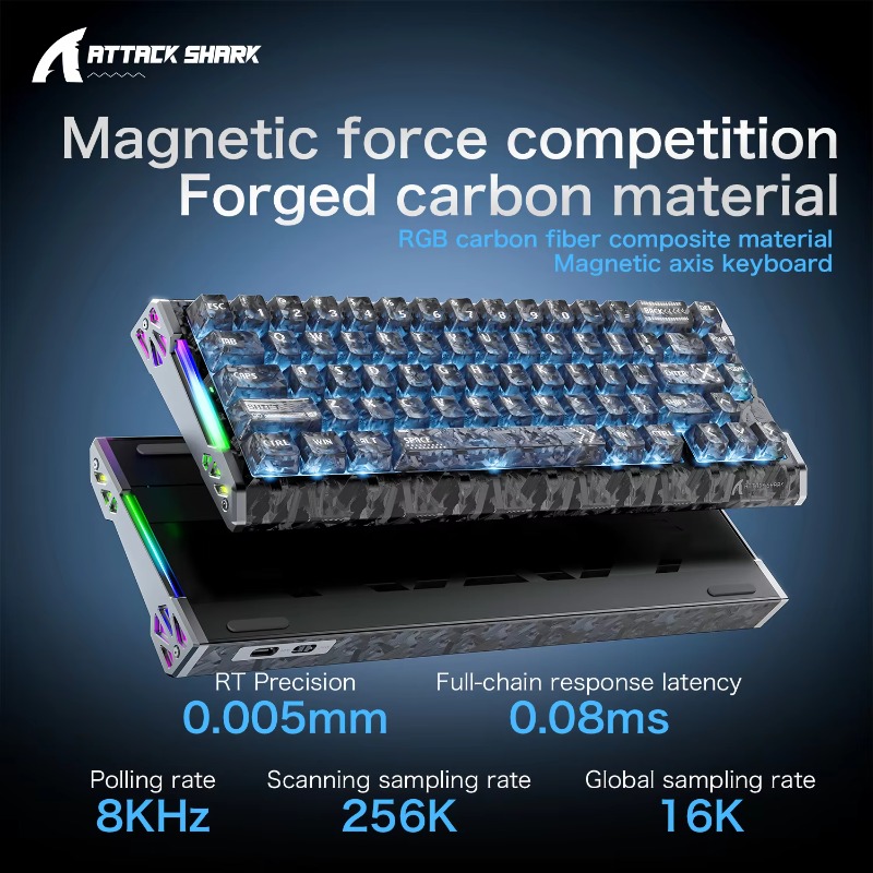 Attack Shark for R86 HE Carbon - Gaming Keyboard No Rgb recension och pris