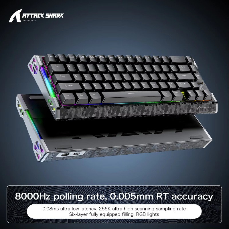 Attack Shark for R86 HE Carbon - Gaming Keyboard No Rgb recension och pris