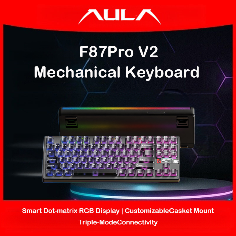 AULA F87 Pro V2 Tri-mode 87 Ke - Gaming Keyboard Hot Swappable recension och pris