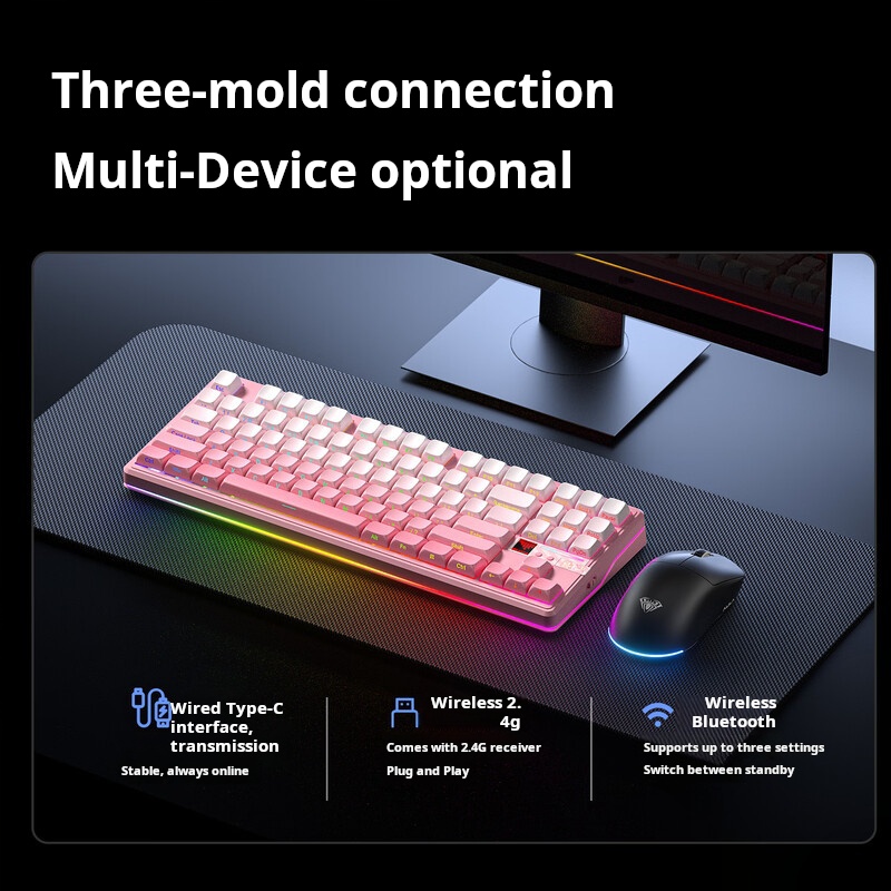 AULA F87 Pro V2 Tri-mode 87 Ke - Gaming Keyboard Hot Swappable recension och pris