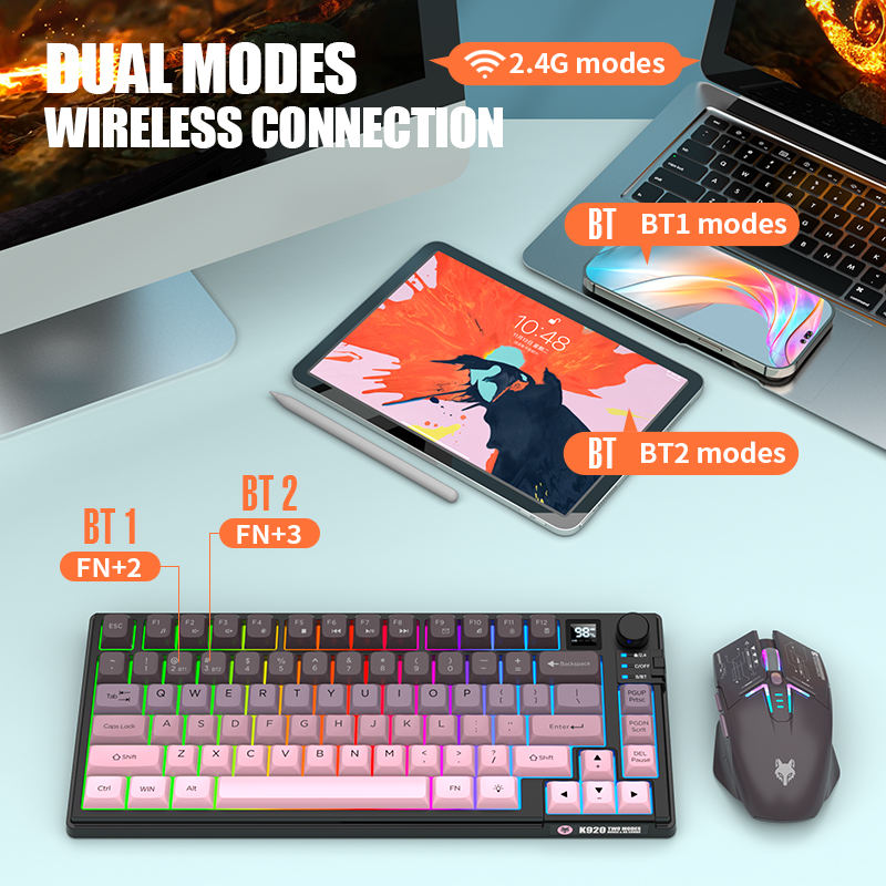 2.4G Bluetooth Wireless Dual-M - Gaming Keyboard No Rgb recension och pris