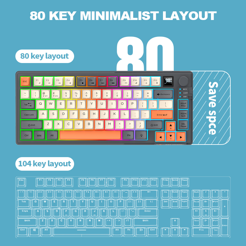 2.4G Bluetooth Wireless Dual-M - Gaming Keyboard No Rgb recension och pris