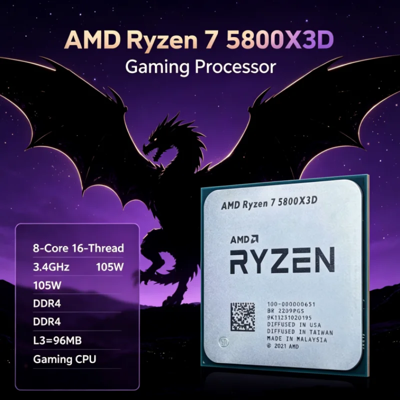 AMD R7 5800X3D 96 MB 8-Core 16 - Amd Cpu Ryzen 7 recension och pris