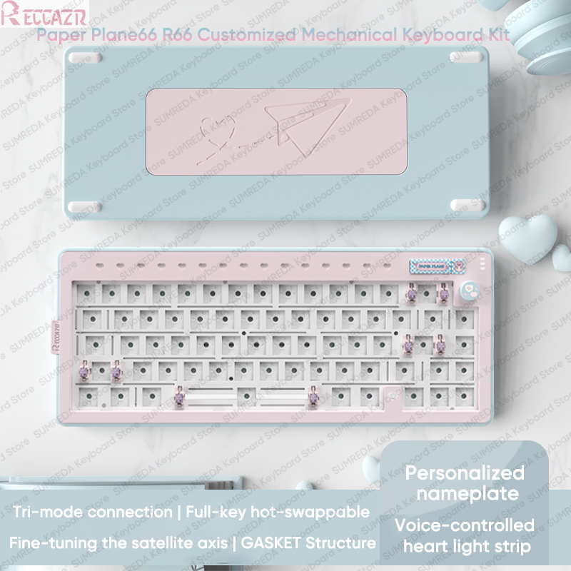 RECCAZR R66 Paper Plane66 Mech - Gaming Keyboard Hot Swappable recension och pris