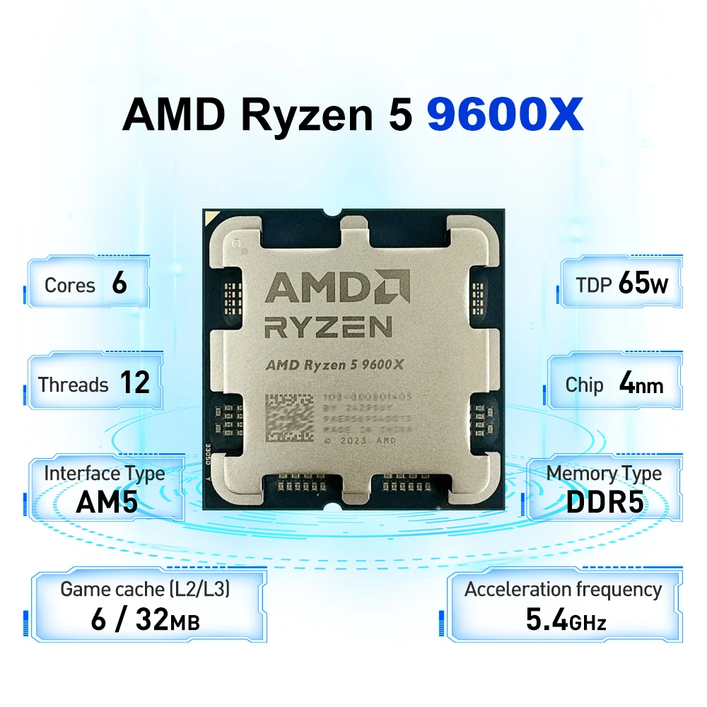 AMD Ryzen 5 9600X L3=32M 5.4GH - Amd Cpu Ryzen 7 recension och pris