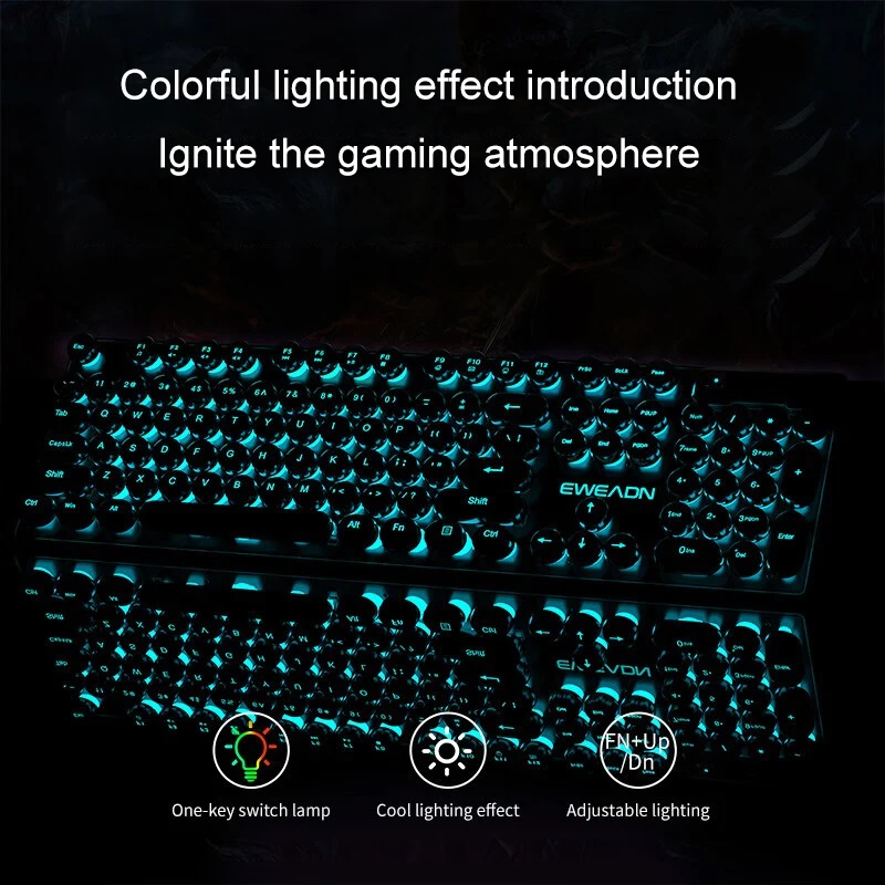 Retro Punk Mechanical Feel Key - Gaming Keyboard Nearby recension och pris