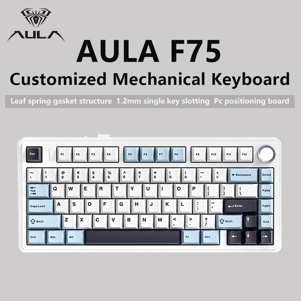 AULA F75 2.4G Wireless/Bluetoo - Keyboard Gaming Blue Switch recension och pris