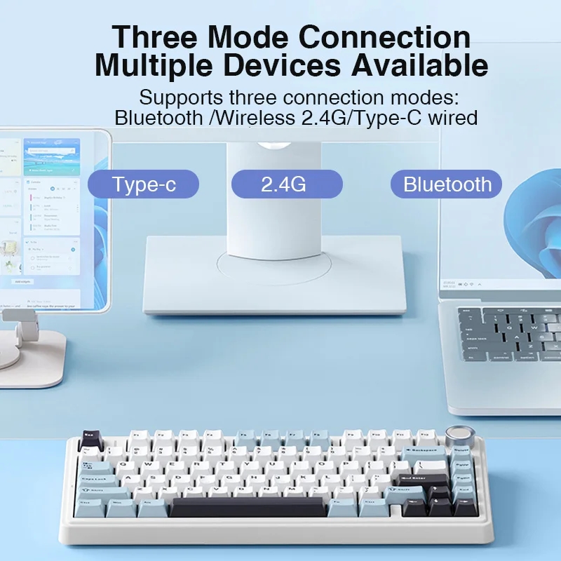 AULA F75 2.4G Wireless/Bluetoo - Keyboard Gaming Blue Switch recension och pris